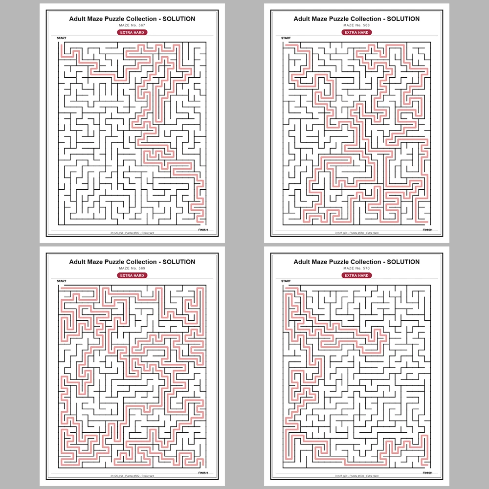 Maze Puzzle Extra Hard 50 Pages of Puzzles – Vol. 12