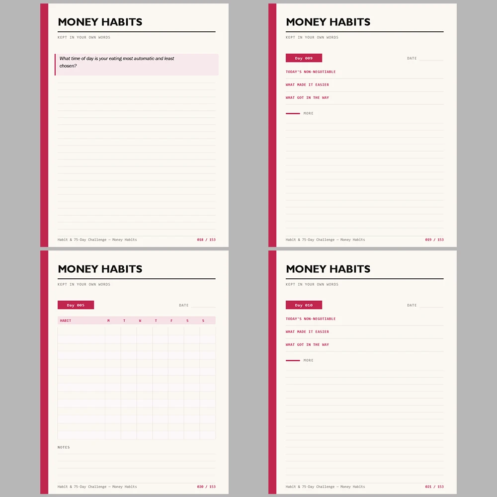 Habit & 75 Day Challenge Money Habits