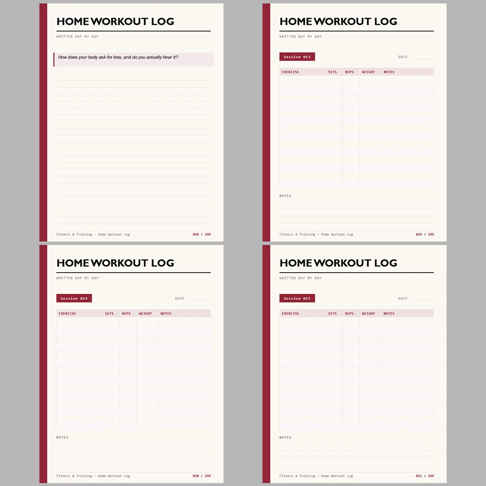 Fitness & Training Running Log 249 Pages