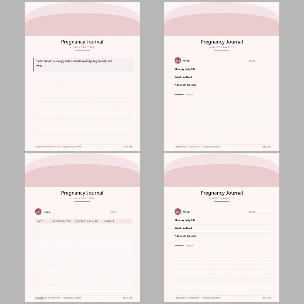Pregnancy & Postpartum Pregnancy Journal