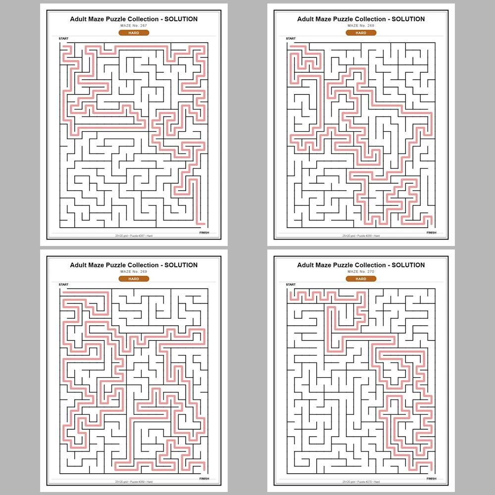 Maze Puzzle Hard 50 Pages of Puzzles – Vol. 6