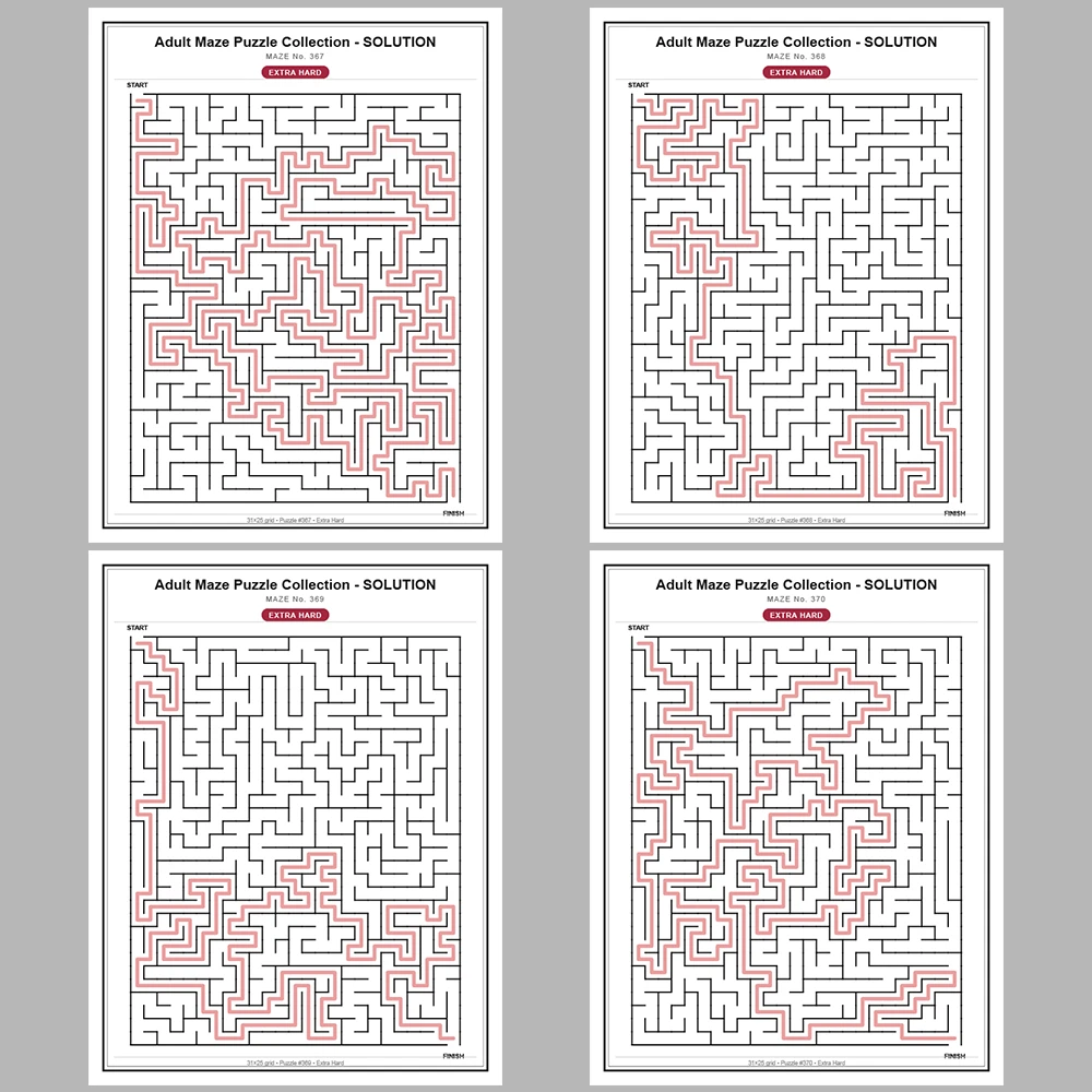 Maze Puzzle Extra Hard 50 Pages of Puzzles – Vol. 8