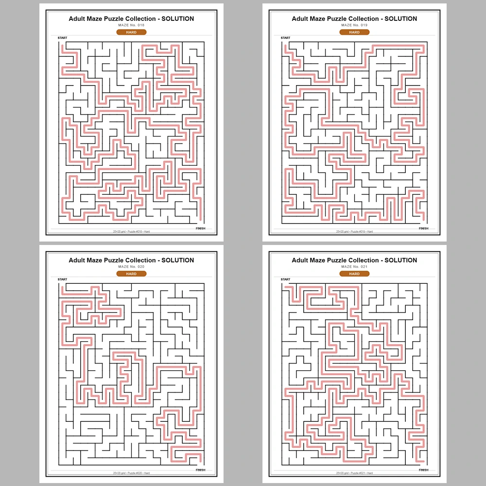 Maze Puzzle Hard 50 Pages of Puzzles – Vol. 1