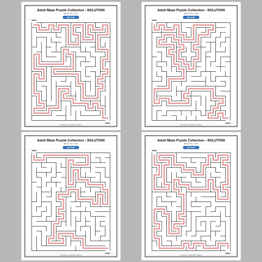Maze Puzzle Medium 50 Pages of Puzzles – Vol. 14