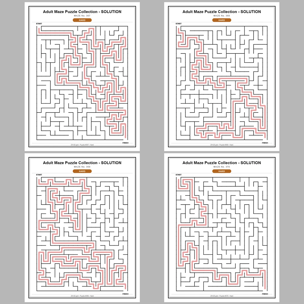 Maze Puzzle Hard 50 Pages of Puzzles – Vol. 8