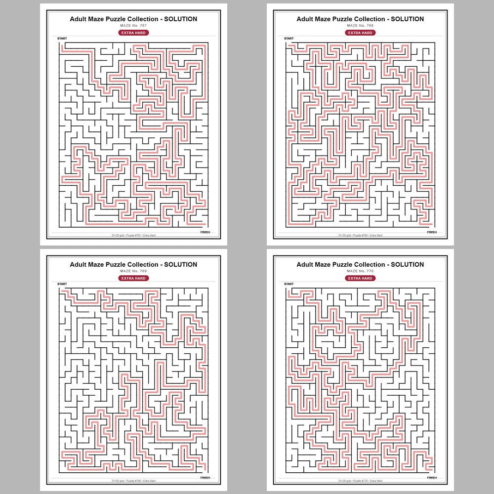 Maze Puzzle Extra Hard 50 Pages of Puzzles – Vol. 16