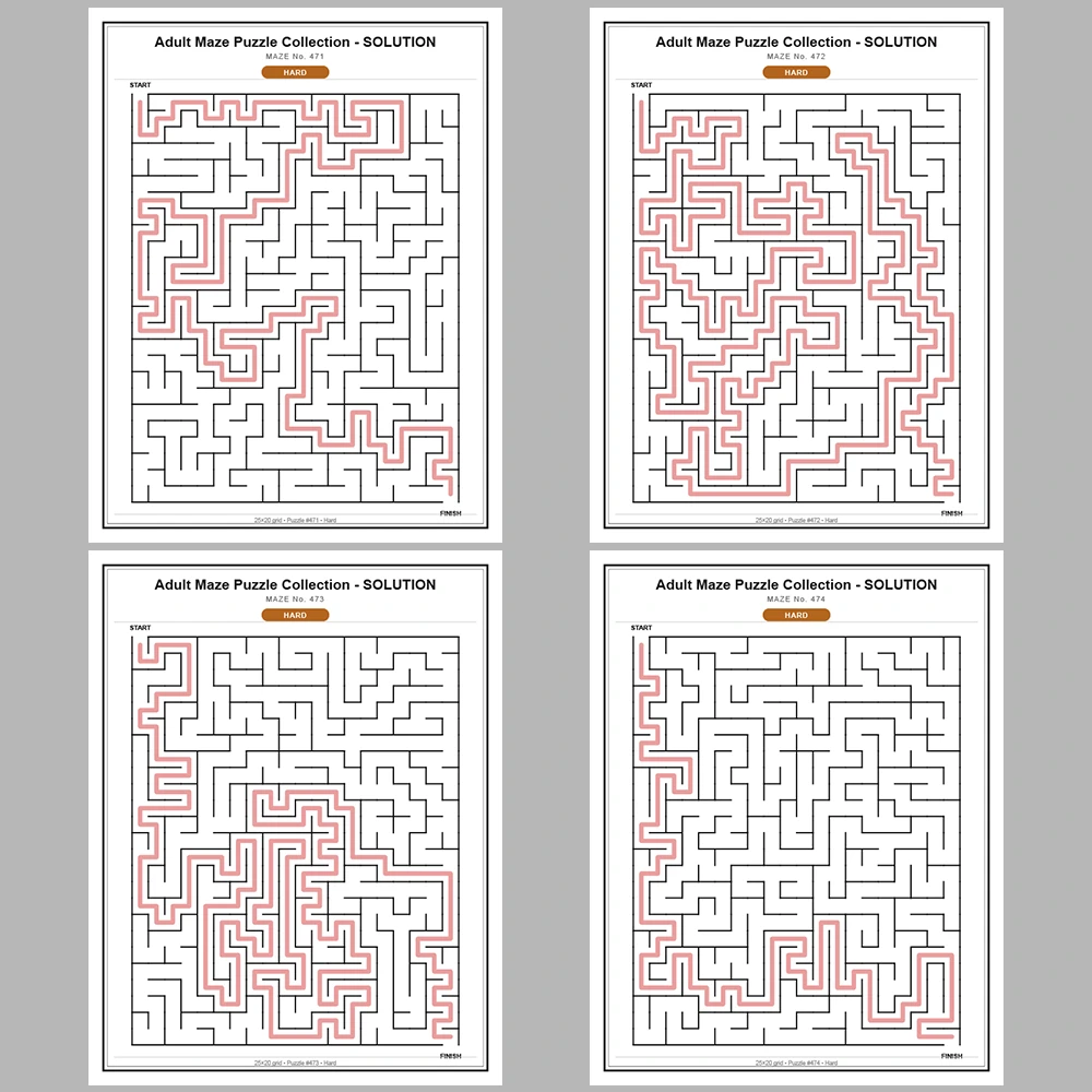 Maze Puzzle Hard 50 Pages of Puzzles – Vol. 10