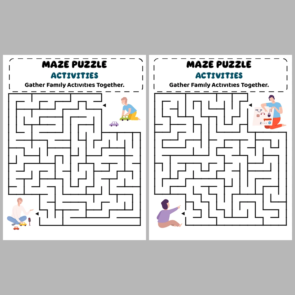 Activities Kids Maze Puzzle 10 Pages of Puzzles
