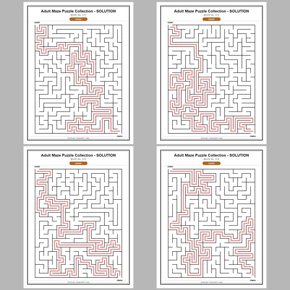 Maze Puzzle Hard 50 Pages of Puzzles – Vol. 12