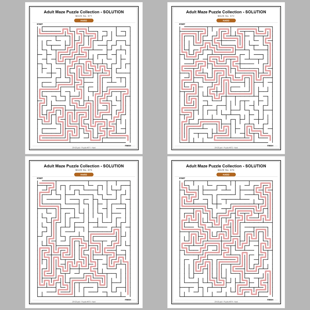 Maze Puzzle Hard 50 Pages of Puzzles – Vol. 14