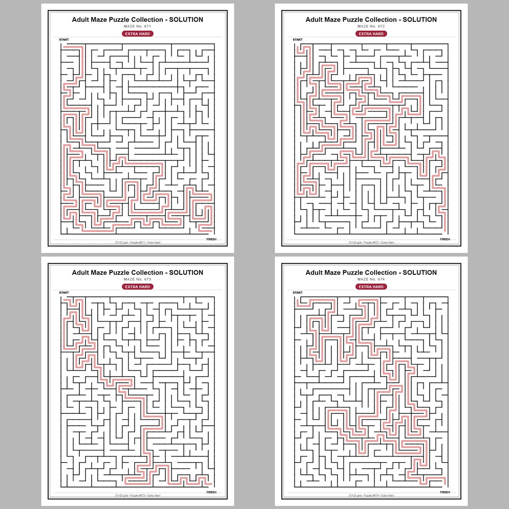 Maze Puzzle Extra Hard 50 Pages of Puzzles – Vol. 14