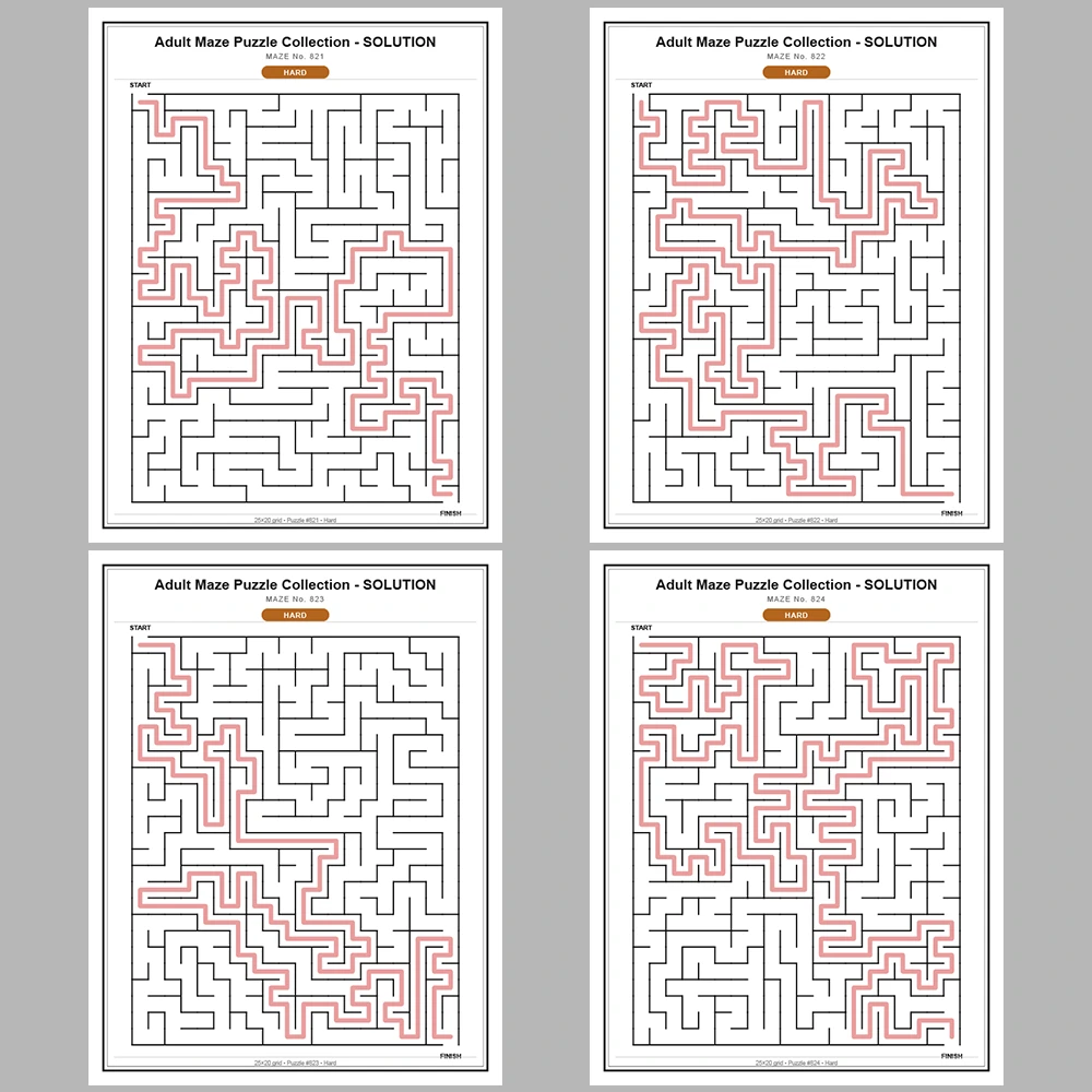 Maze Puzzle Hard 50 Pages of Puzzles – Vol. 17