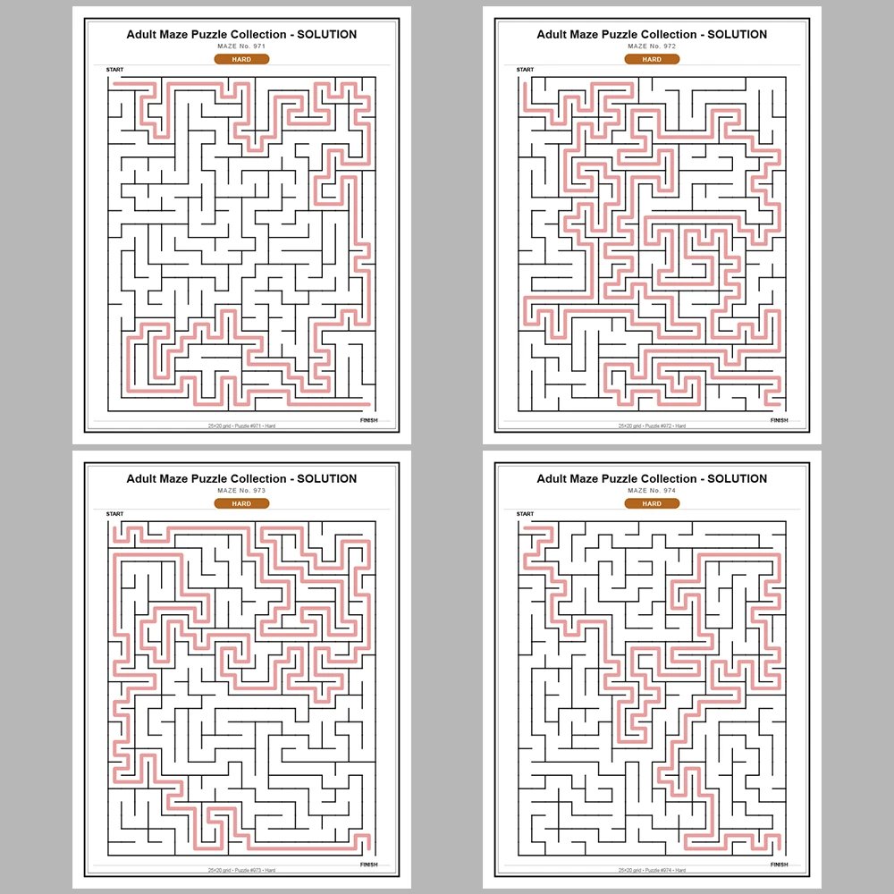 Maze Puzzle Hard 50 Pages of Puzzles – Vol. 20