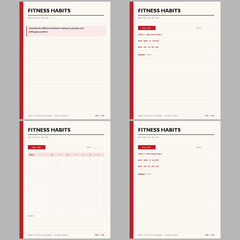 Habit & 75 Day Challenge Fitness Habits