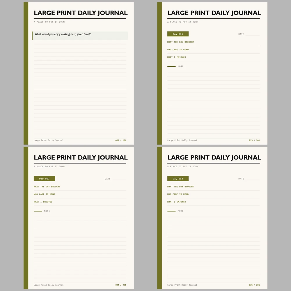 Large Print Daily Journal