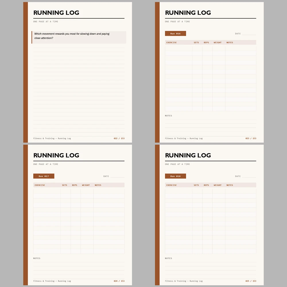 Fitness & Training Running Log 153 Pages