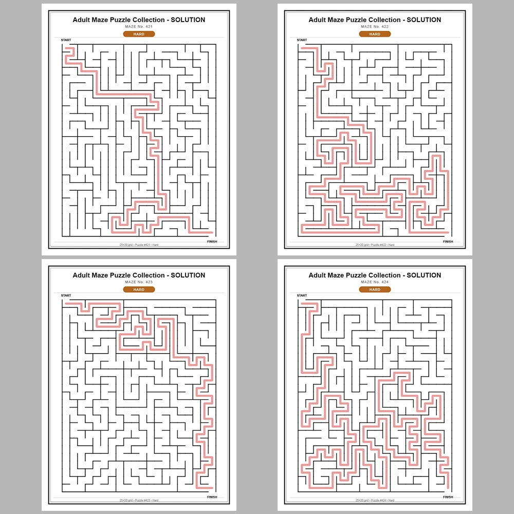 Maze Puzzle Hard 50 Pages of Puzzles – Vol. 9