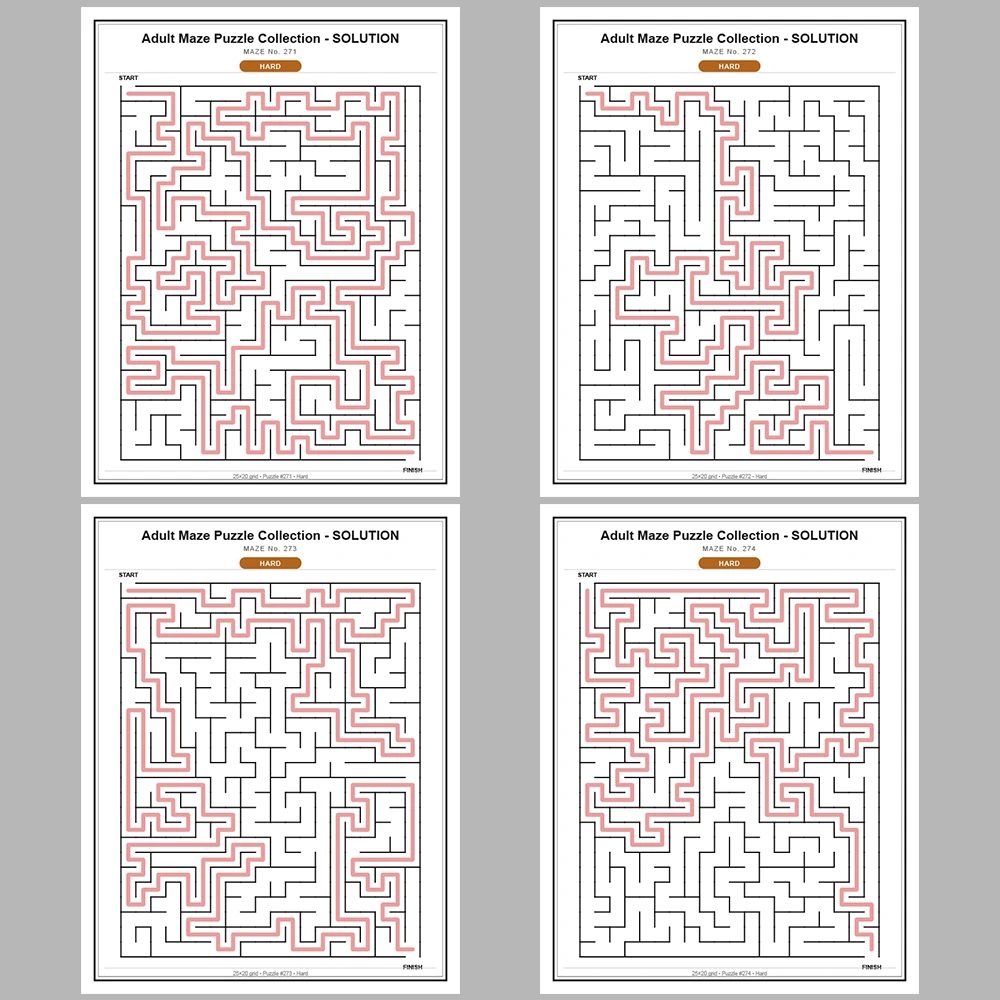 Maze Puzzle Hard 50 Pages of Puzzles – Vol. 6
