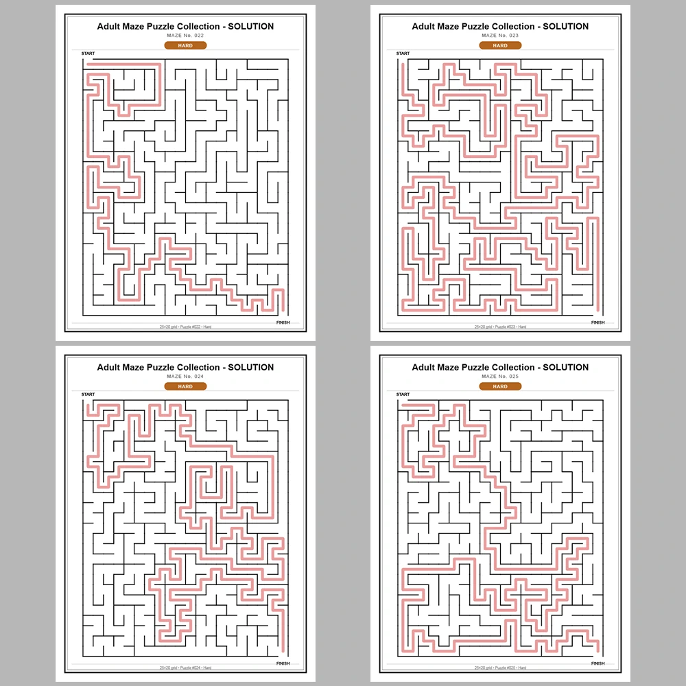 Maze Puzzle Hard 50 Pages of Puzzles – Vol. 1
