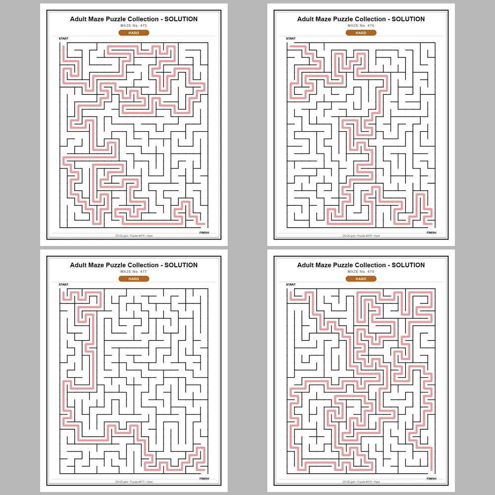 Maze Puzzle Hard 50 Pages of Puzzles – Vol. 10
