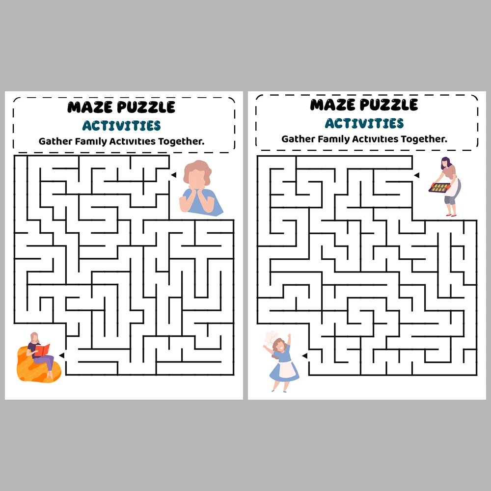 Activities Kids Maze Puzzle 10 Pages of Puzzles