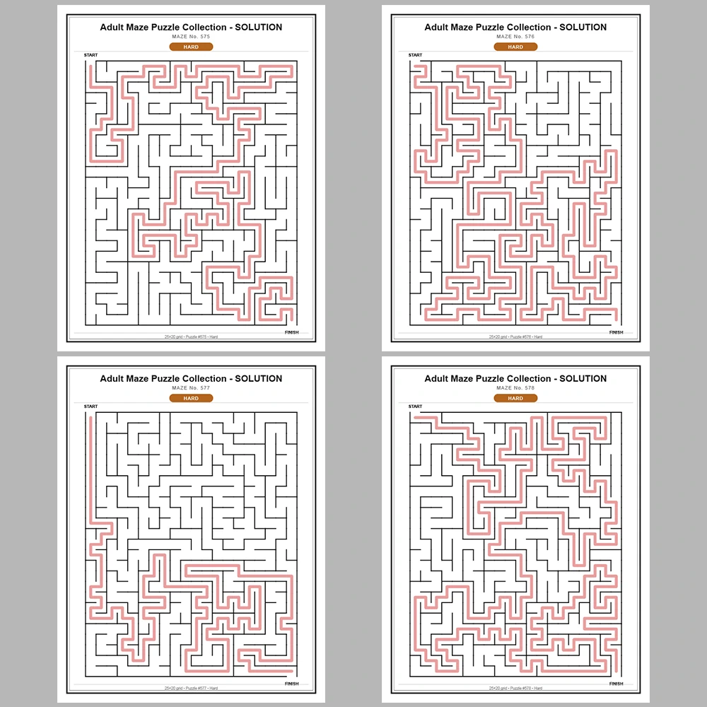 Maze Puzzle Hard 50 Pages of Puzzles – Vol. 12
