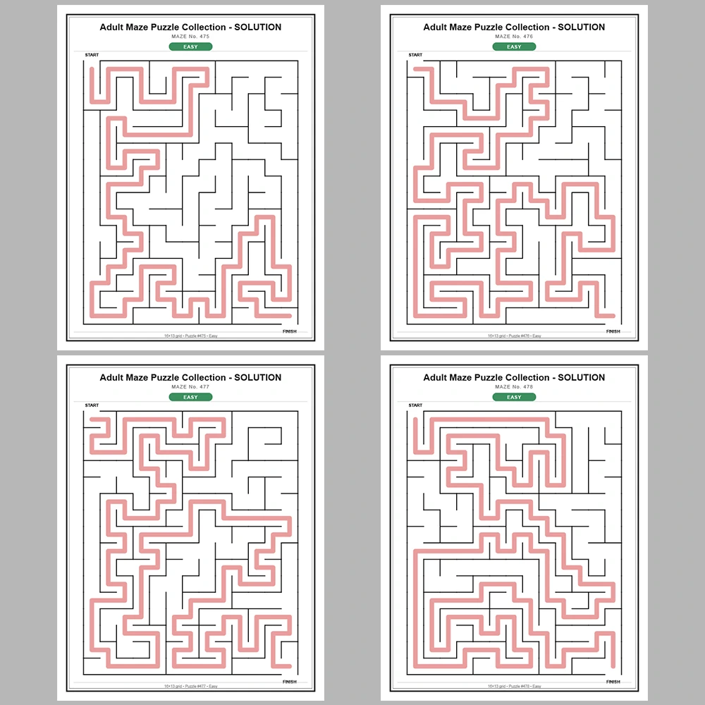 Maze Puzzle Easy 50 Pages of Puzzles – Vol. 10