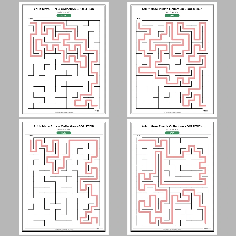 Maze Puzzle Easy 50 Pages of Puzzles – Vol. 14