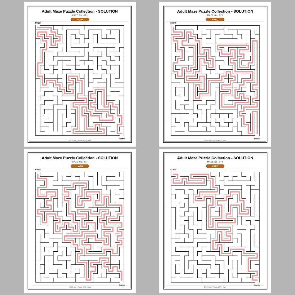 Maze Puzzle Hard 50 Pages of Puzzles – Vol. 14