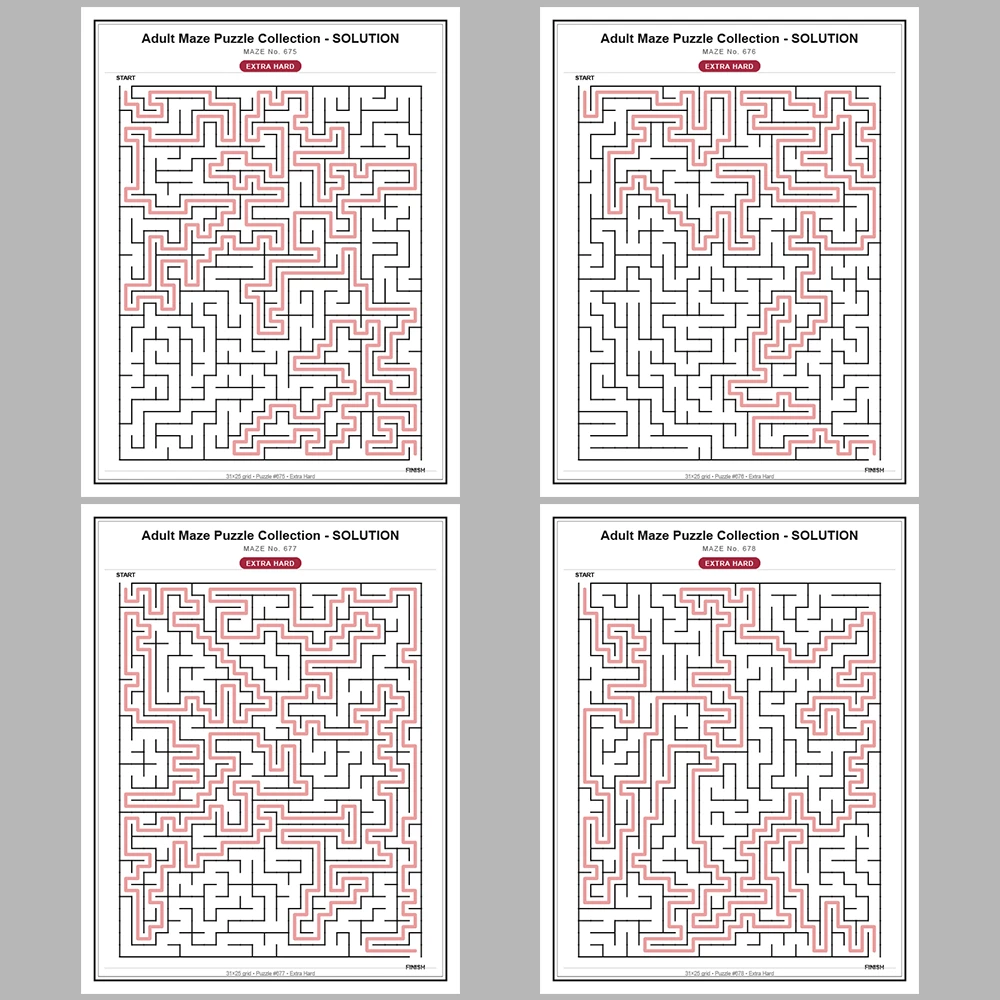 Maze Puzzle Extra Hard 50 Pages of Puzzles – Vol. 14