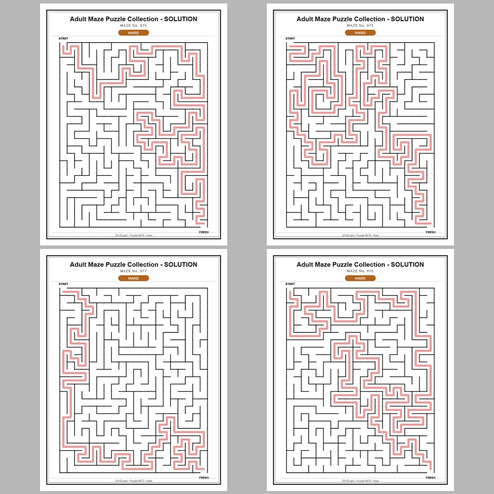 Maze Puzzle Hard 50 Pages of Puzzles – Vol. 20