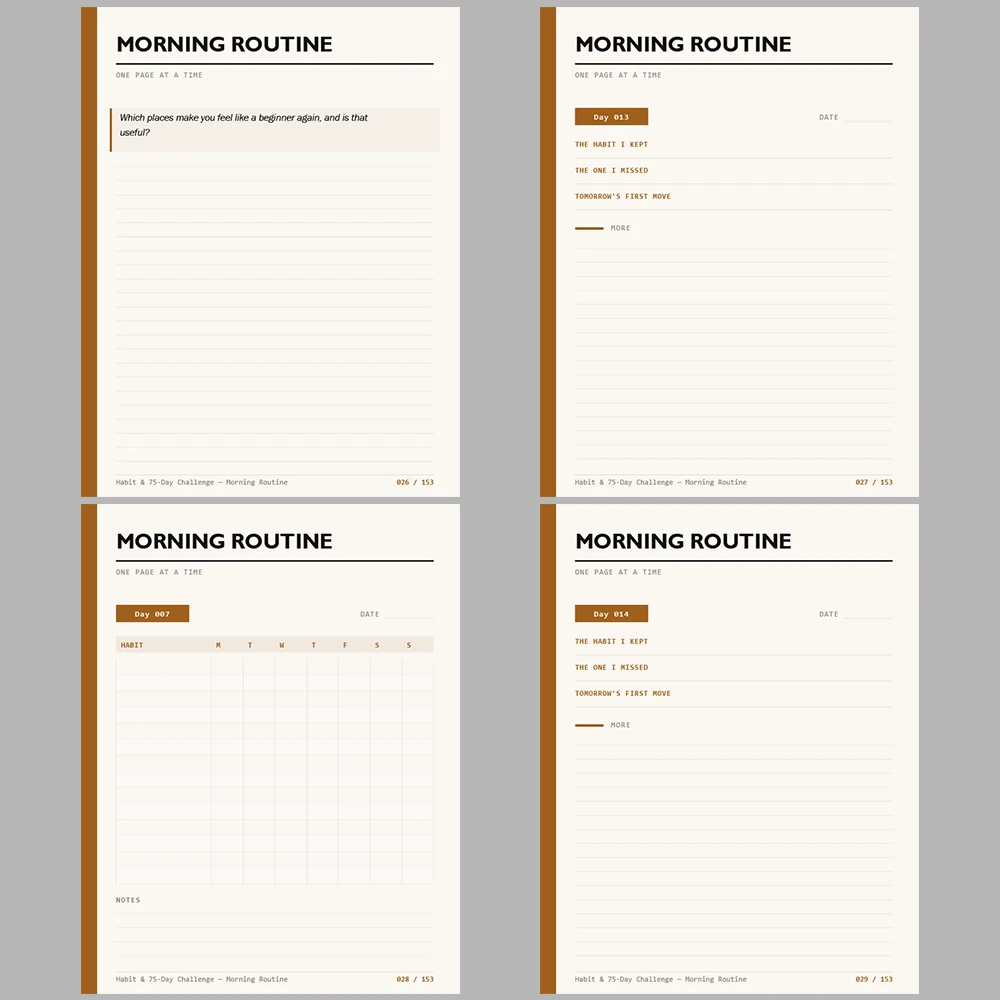Habit & 75 Day Challenge Morning Routine
