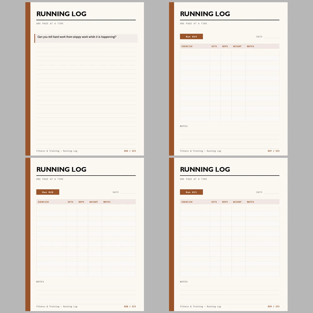 Fitness & Training Running Log 153 Pages