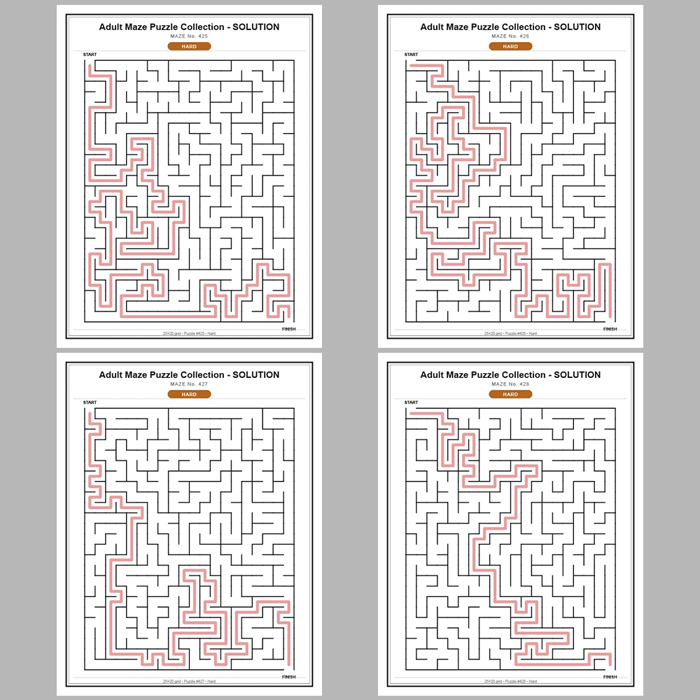 Maze Puzzle Hard 50 Pages of Puzzles – Vol. 9
