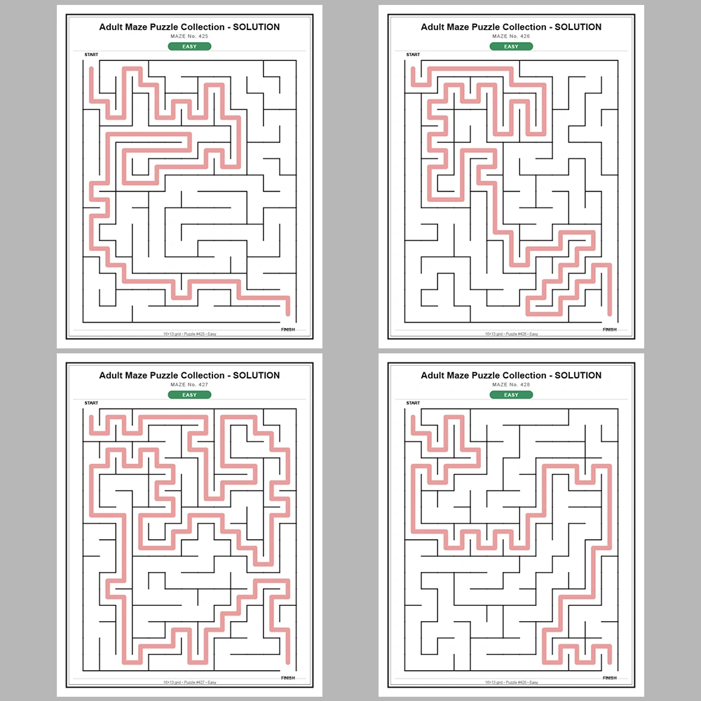 Maze Puzzle Easy 50 Pages of Puzzles – Vol. 9