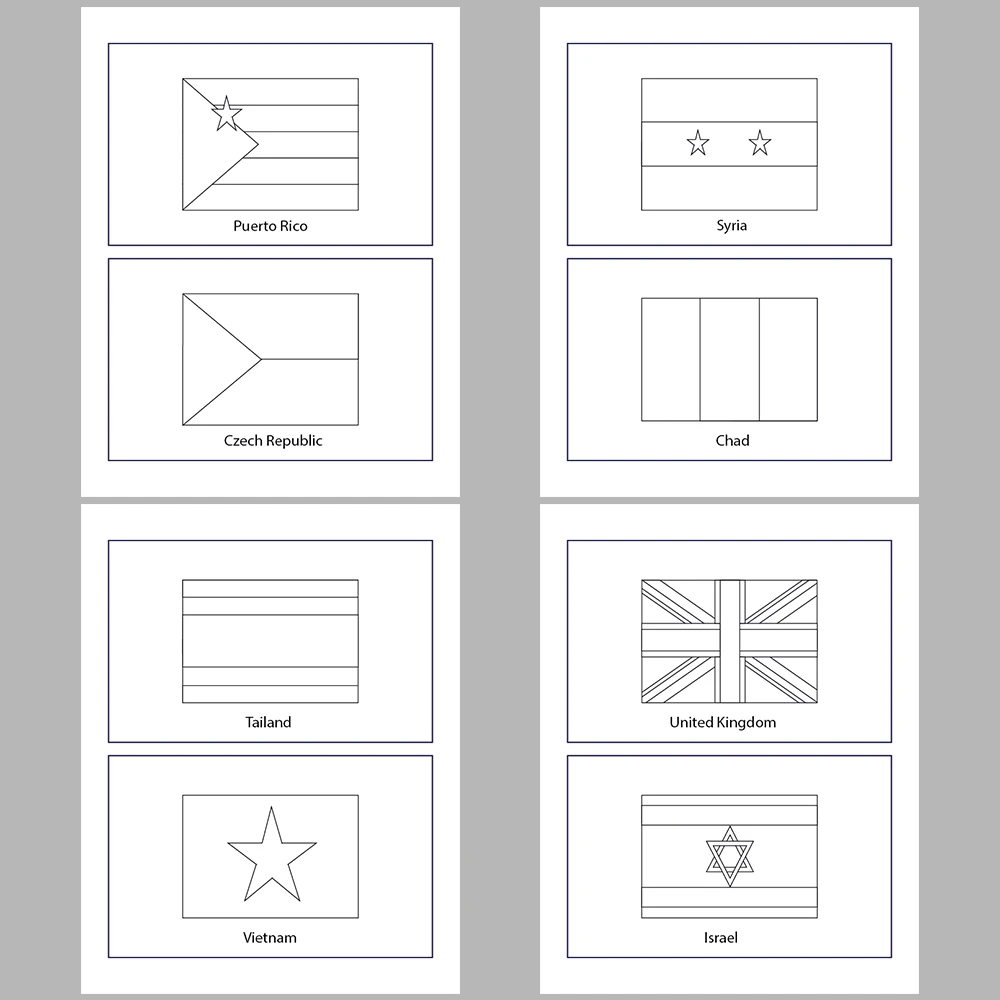 I Am Coloring the Country Flags According to Their Own Cotors