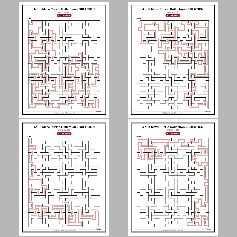 Maze Puzzle Extra Hard 50 Pages of Puzzles – Vol. 18