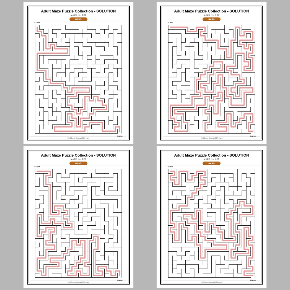 Maze Puzzle Hard 50 Pages of Puzzles – Vol. 1