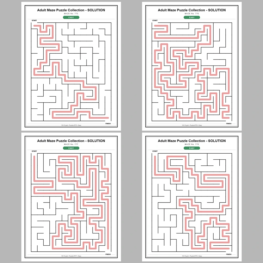 Maze Puzzle Easy 50 Pages of Puzzles – Vol. 16
