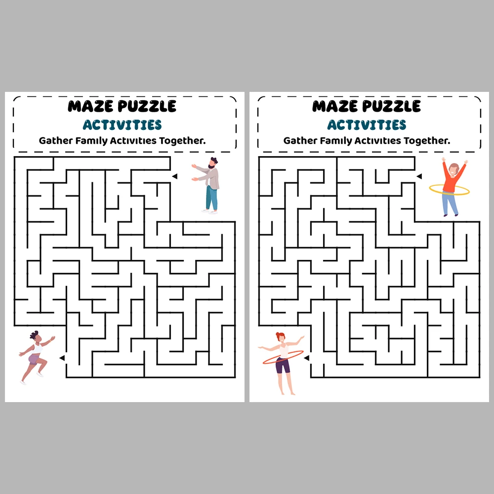 Activities Kids Maze Puzzle 10 Pages of Puzzles