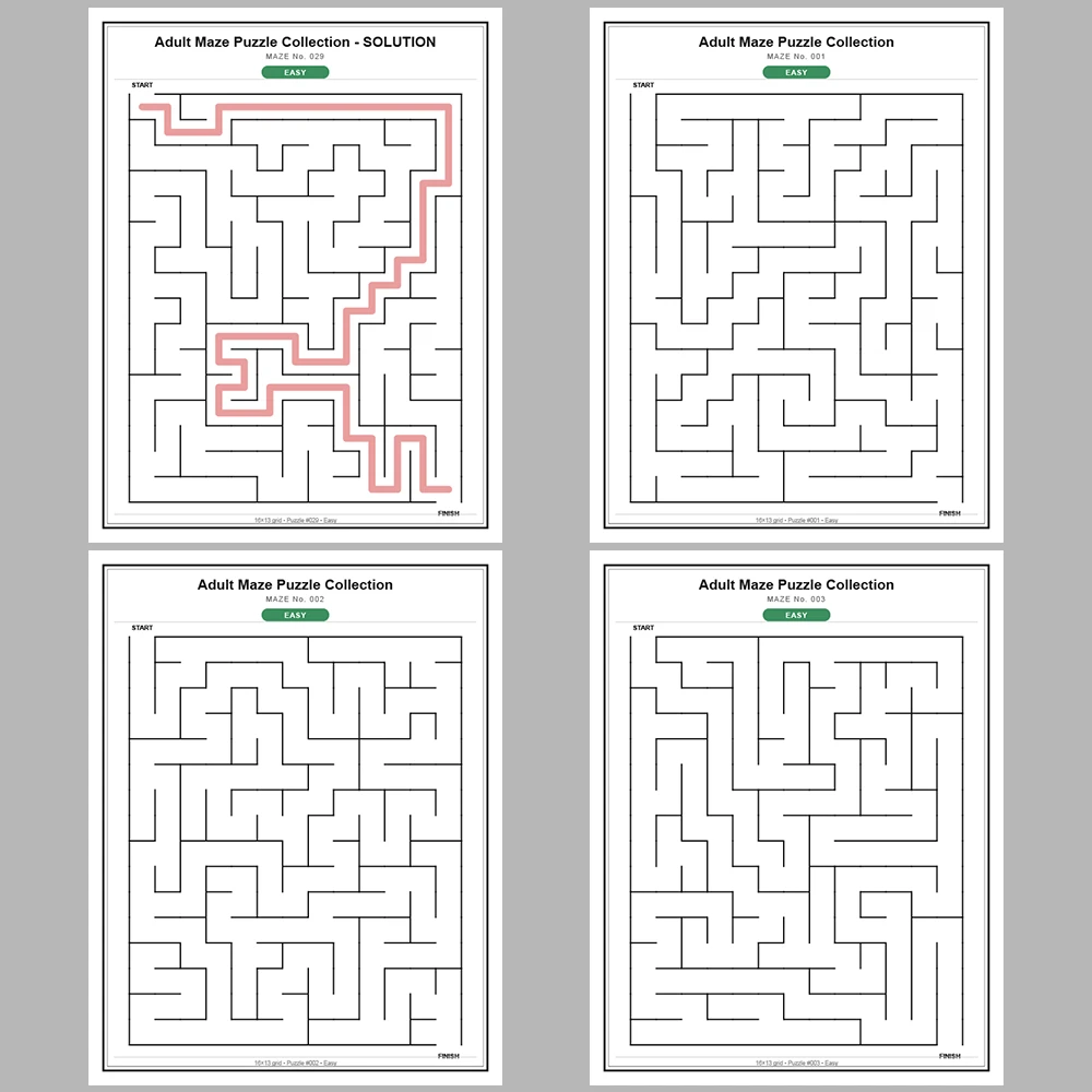 Maze Puzzle Easy 50 Pages of Puzzles – Vol. 3