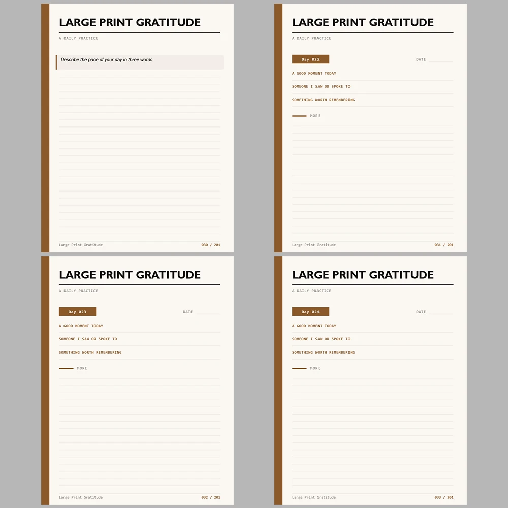 Large Print Gratitude