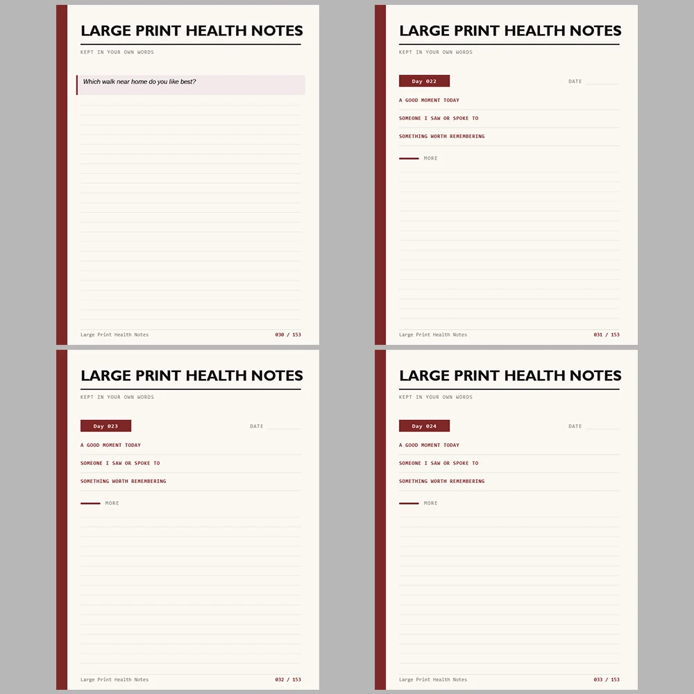 Large Print Health Notes