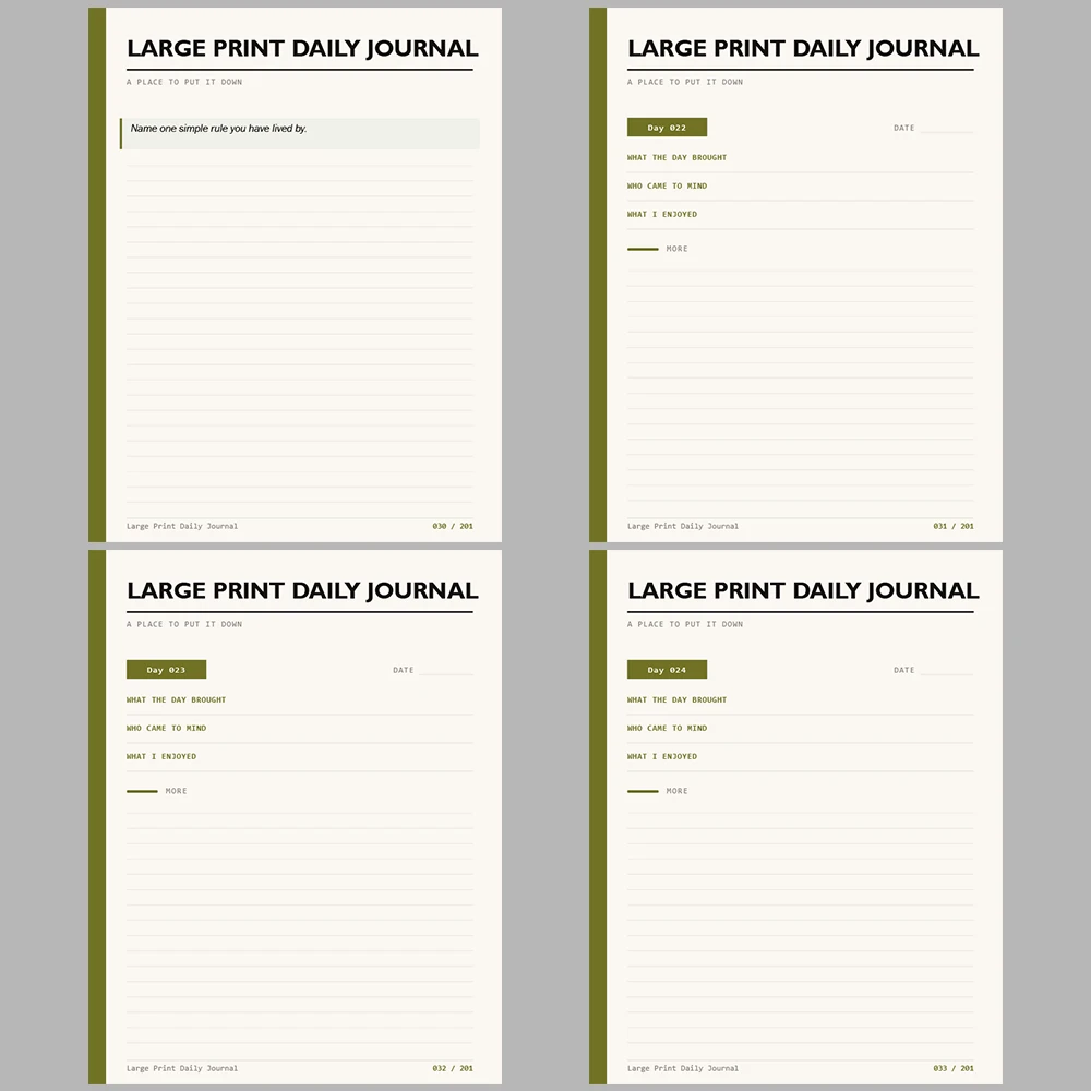 Large Print Daily Journal