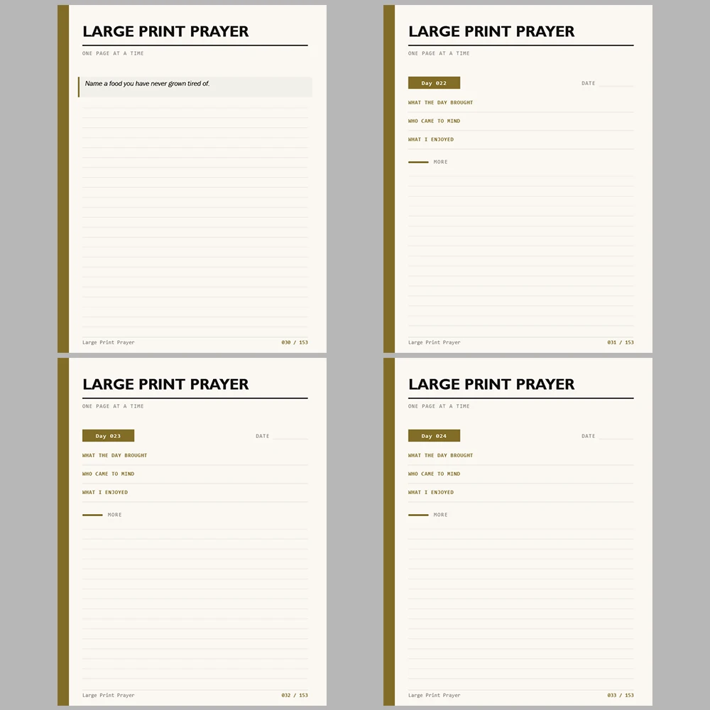 Large Print Prayer