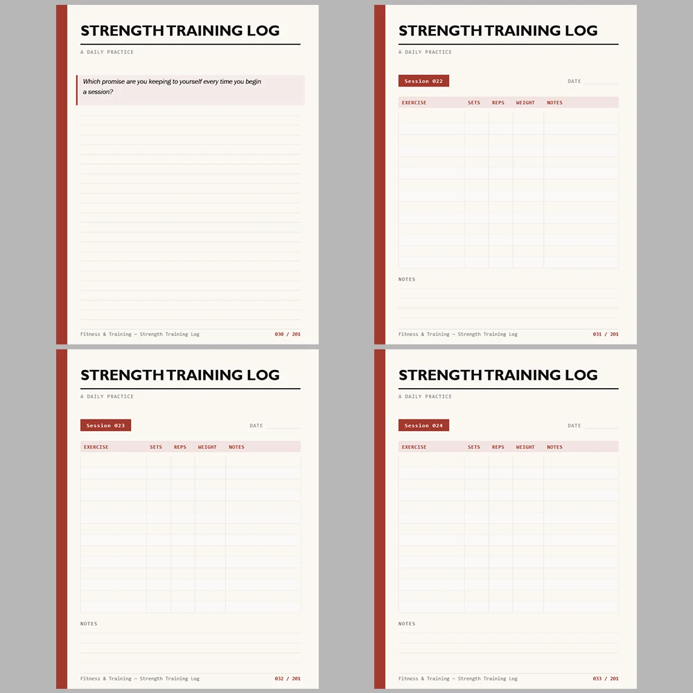 Fitness & Training Strength Training Log