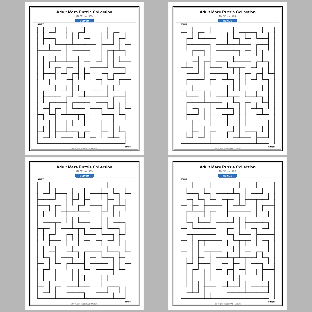 Maze Puzzle Medium 50 Pages of Puzzles – Vol. 19