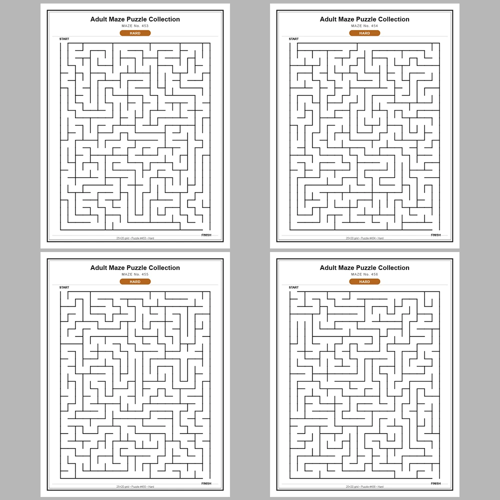 Maze Puzzle Hard 50 Pages of Puzzles – Vol. 10