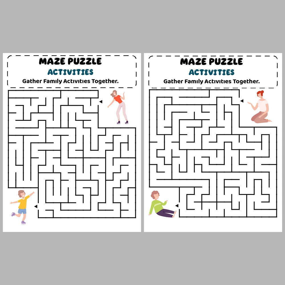 Activities Kids Maze Puzzle 10 Pages of Puzzles