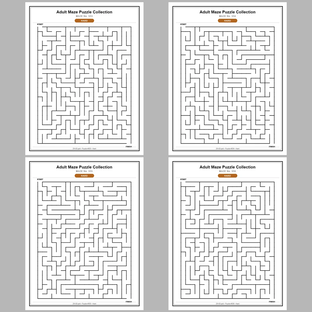 Maze Puzzle Hard 50 Pages of Puzzles – Vol. 12